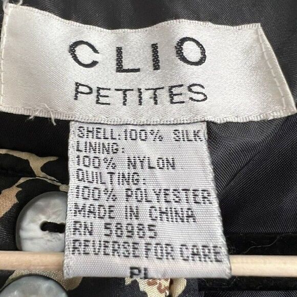 Clio Vintage 90s Womens 100% Silk Leopard Cheetah Print Bomber Puffer Jacket PL - Picture 4 of 12